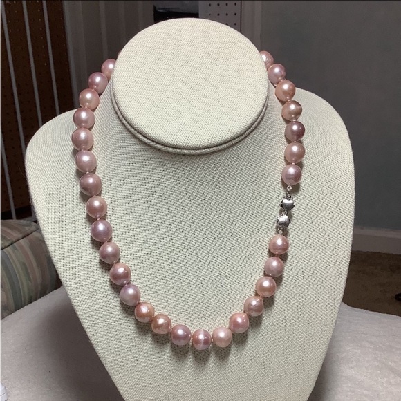 Huge Round 11.7- 12.28mm Edison Natural Purple Pink Pearl 17-18” Strand -New - Picture 4 of 10